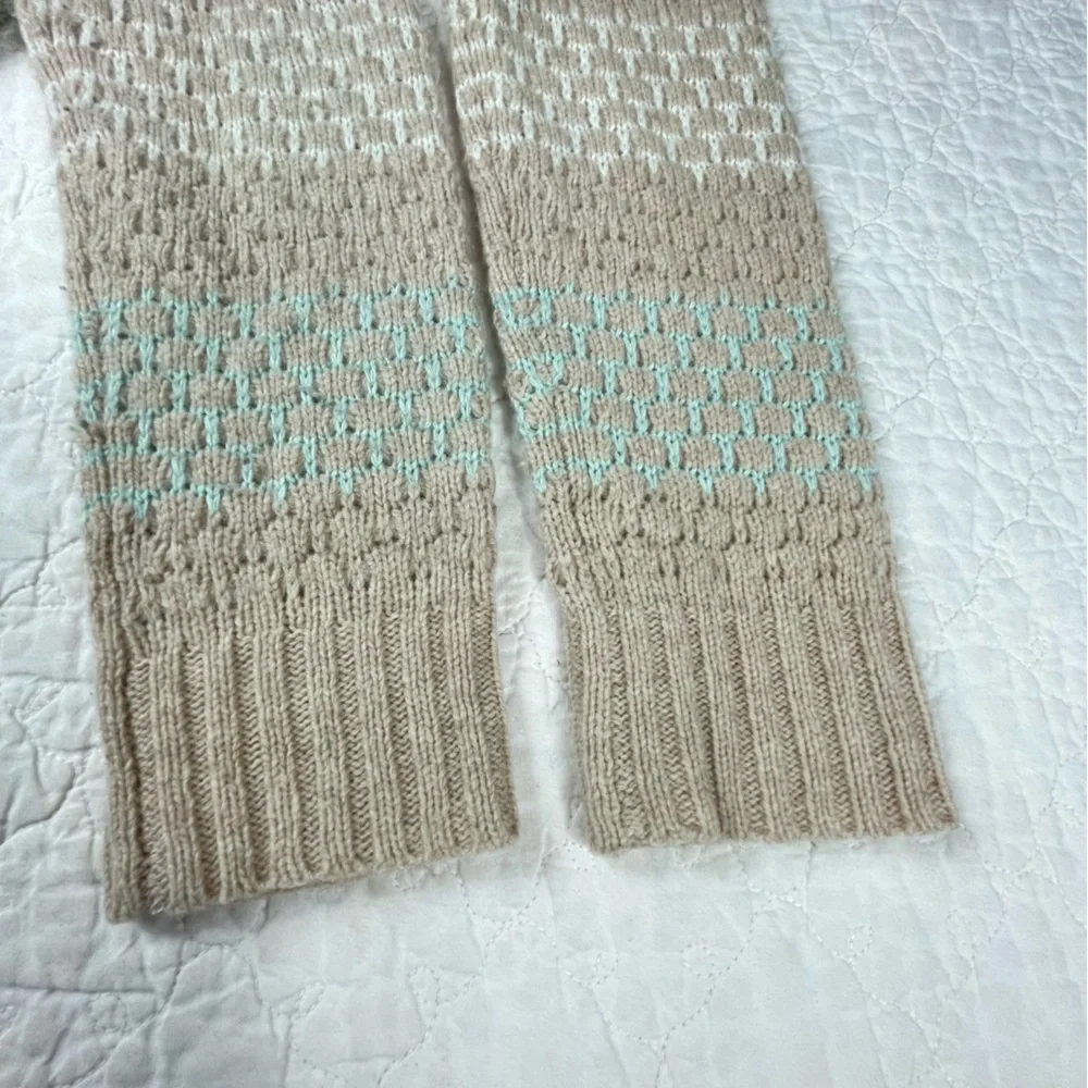 💖5/$25 J.Crew Lambswool Blend Striped Honeycomb Stitch Sweater Women Size S - Picture 7 of 13